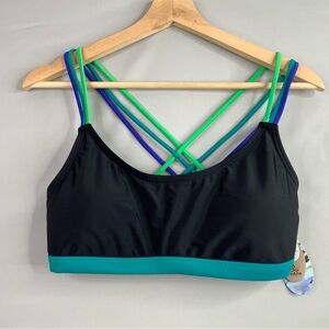 Prana Teal and Black Zira Top